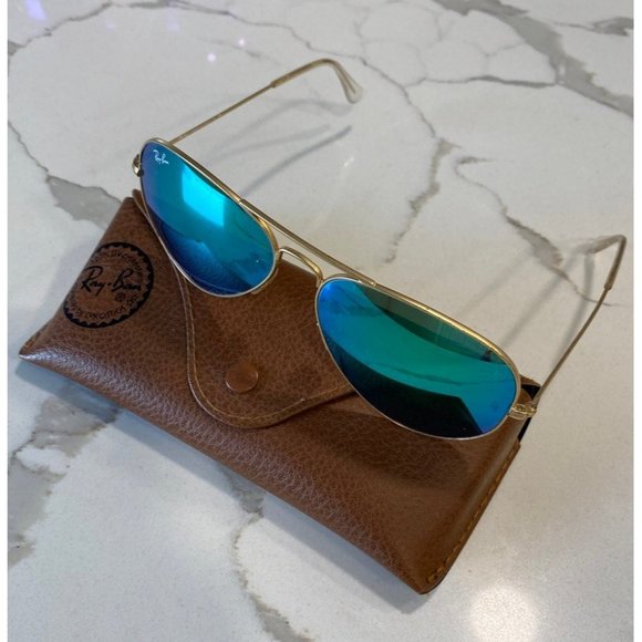 Ray-Ban Blue Green Aviator Sunglasses - Picture 5 of 9